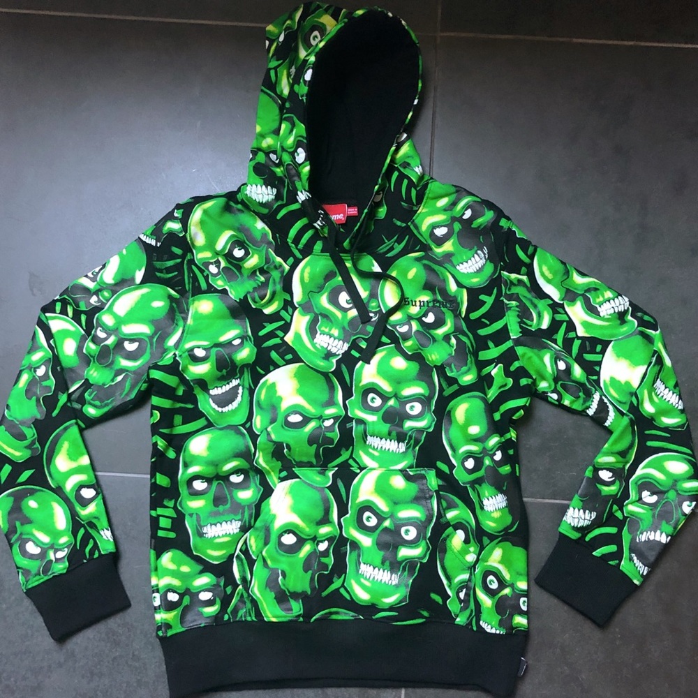 Supreme Glow in the Dark Skull Pile Hoodie